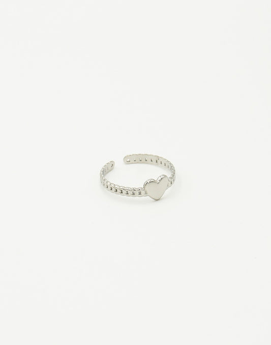 Silver-colored heart ring