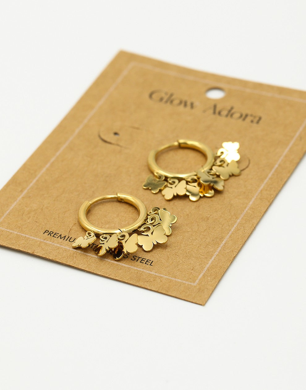 Earrings 6 butterflies gold-colored