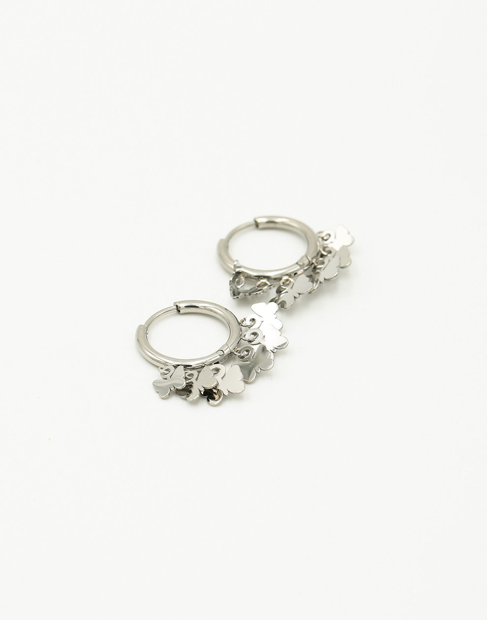 Earrings 6 butterflies silver-colored