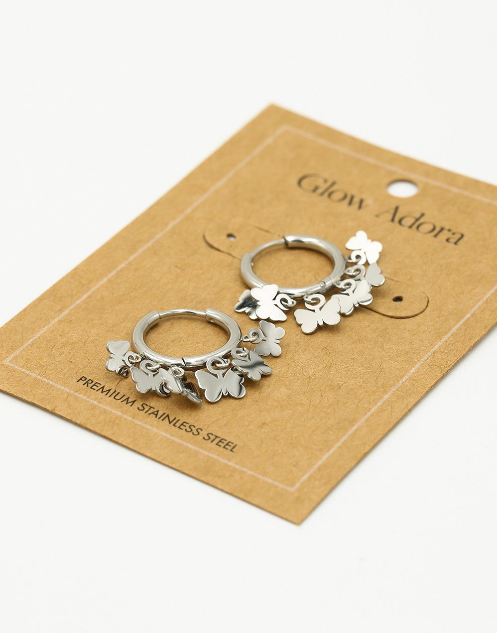 Earrings 6 butterflies silver-colored