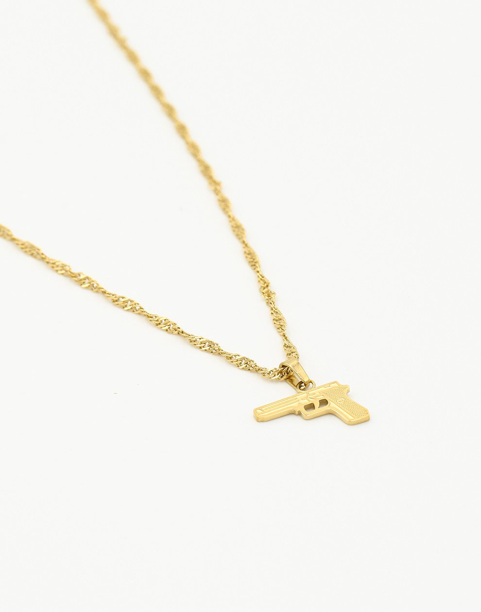 Ketting pistool goudkleurig