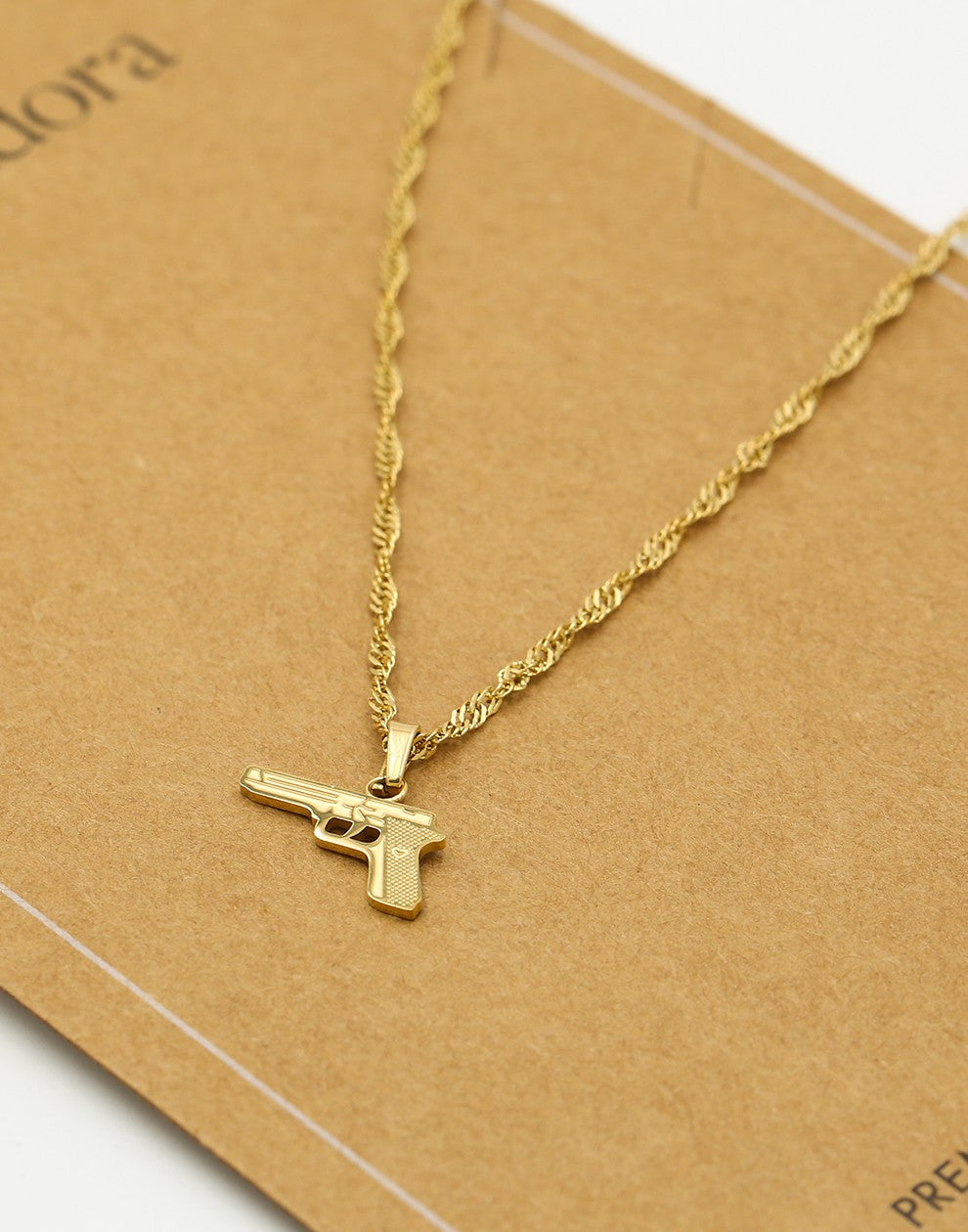 Ketting pistool goudkleurig