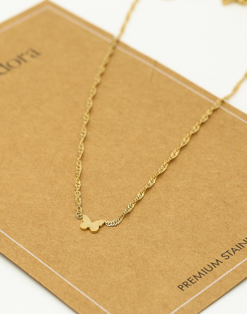 Ketting vlinder goudkleurig