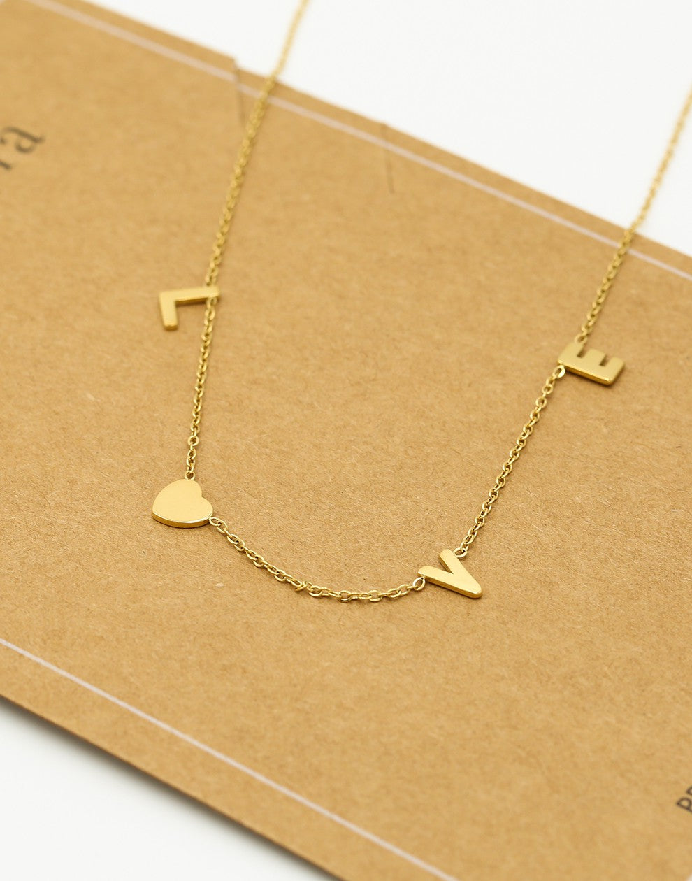 Ketting love goudkleurig