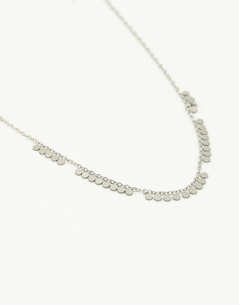Ketting kleine muntjes zilverkleurig