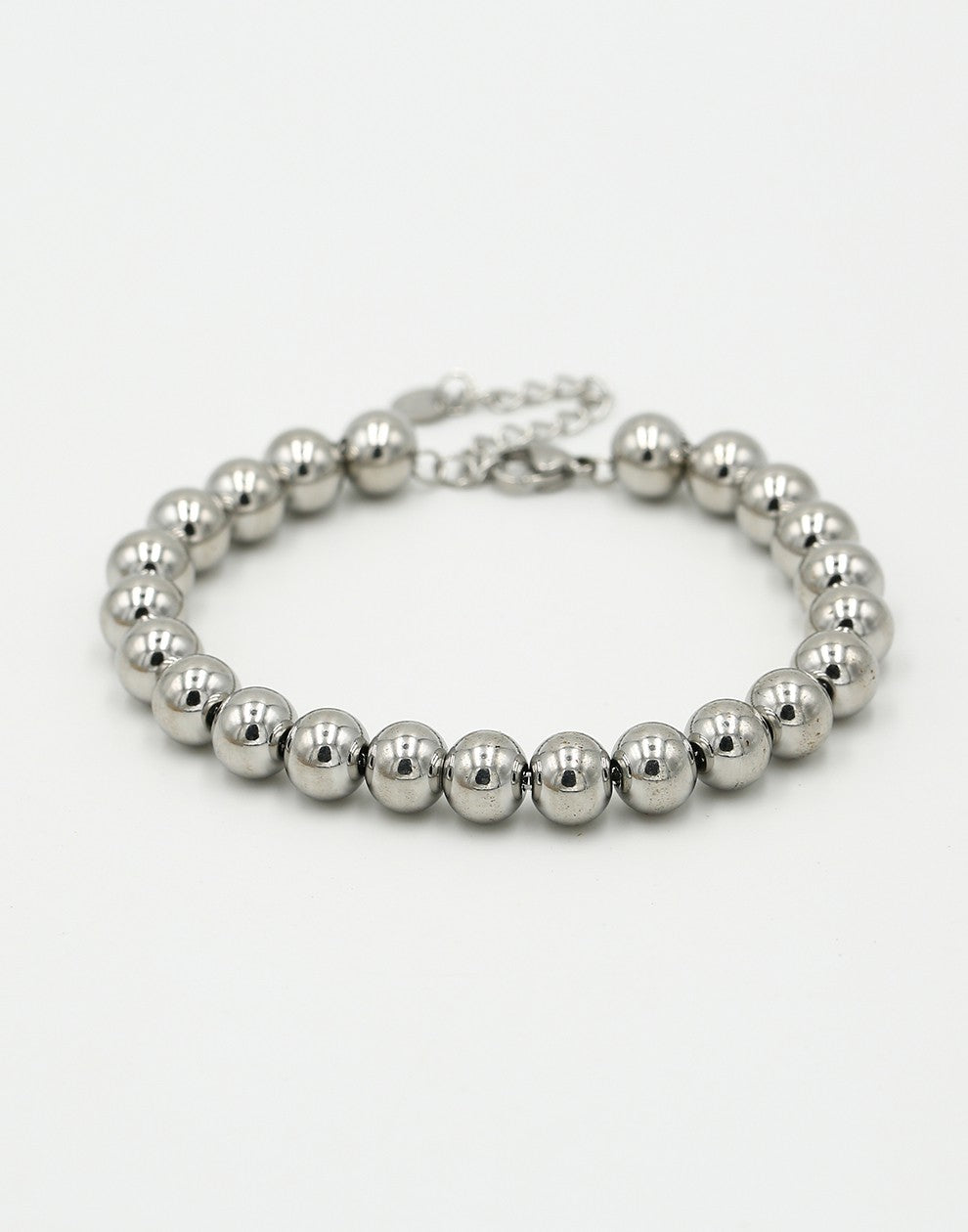 Armband bolletjes 8mm zilverkleurig