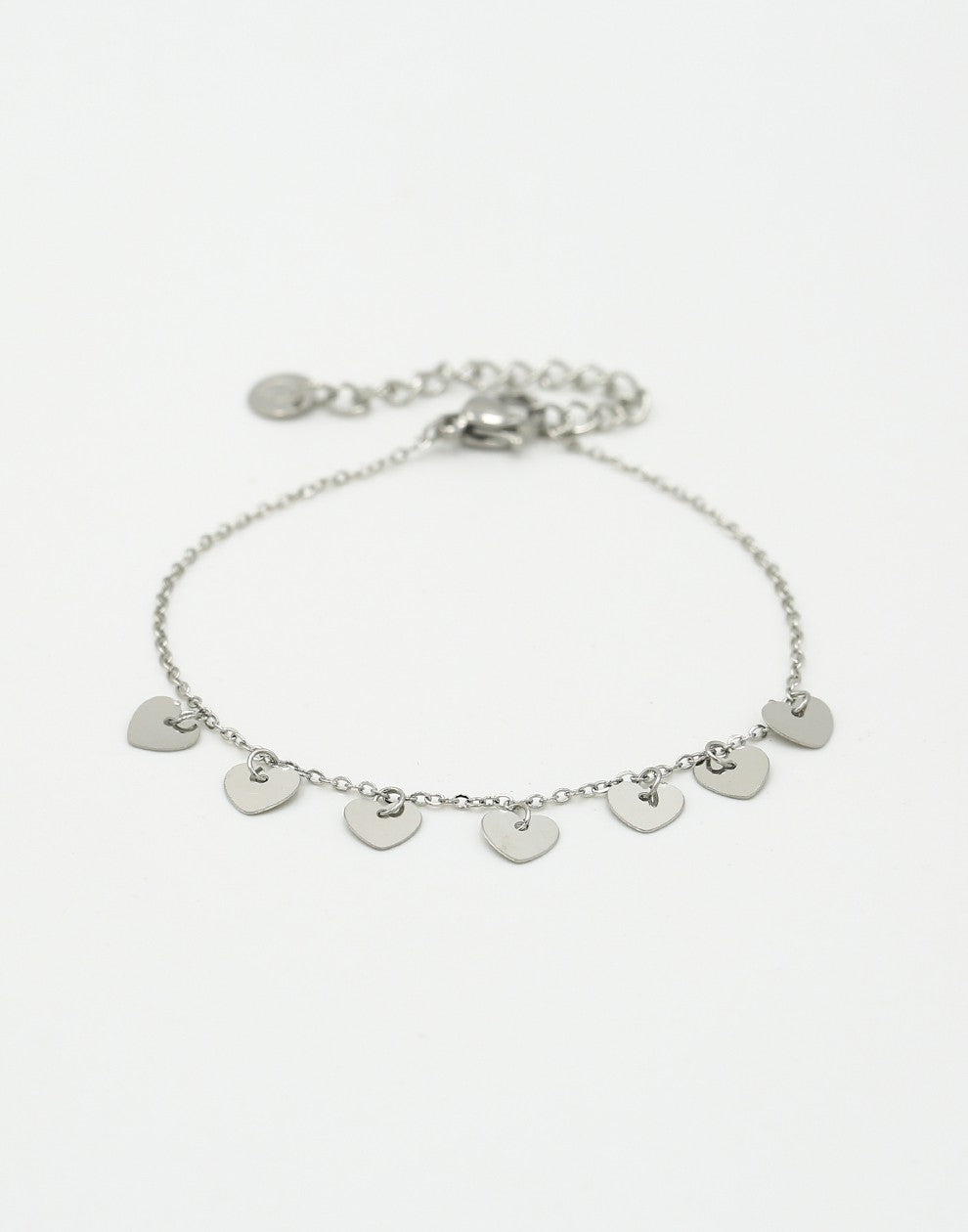Armband hartjes zilverkleurig