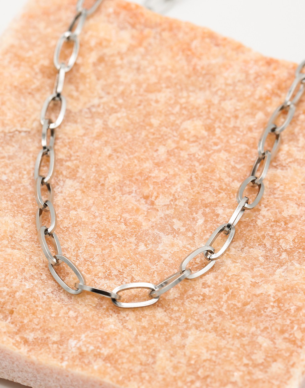Ketting zilverkleurig schakel ovaal