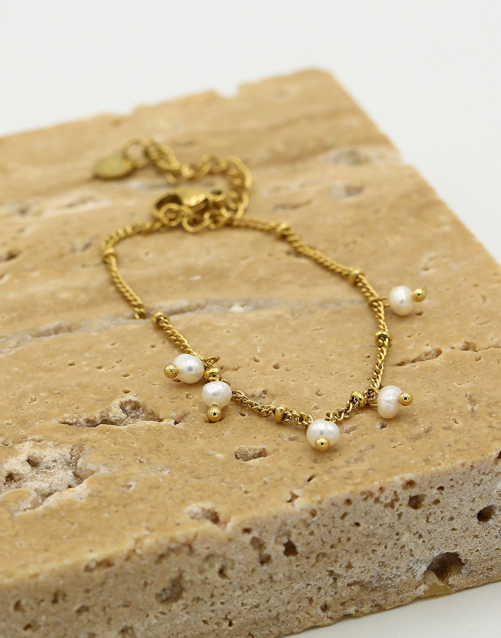 Armband met parels goudkleurig