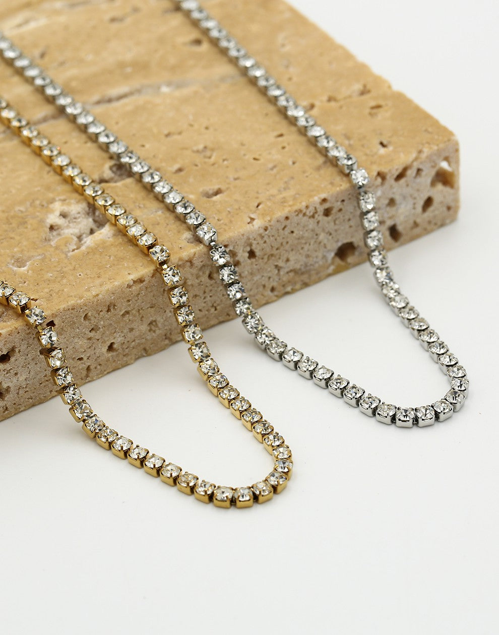 Tennis ketting 3mm goudkleurig