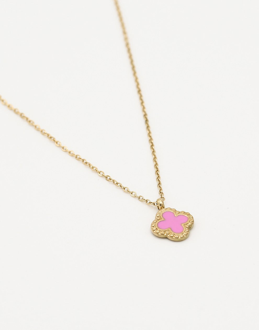 Ketting klaver roze