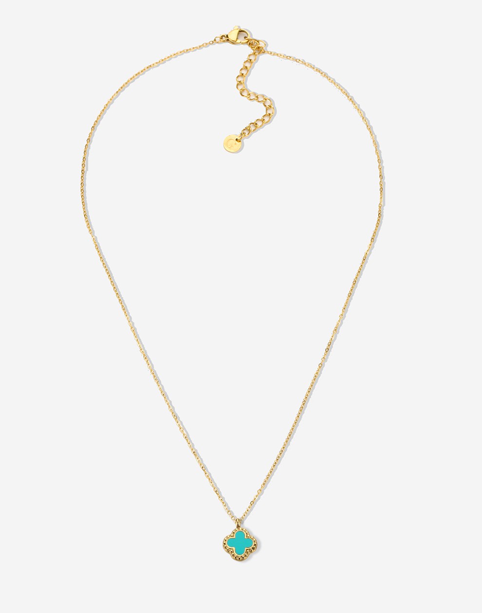 Ketting klaver turquoise