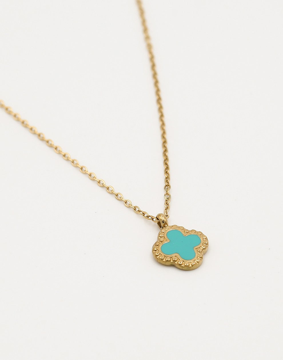 Ketting klaver turquoise