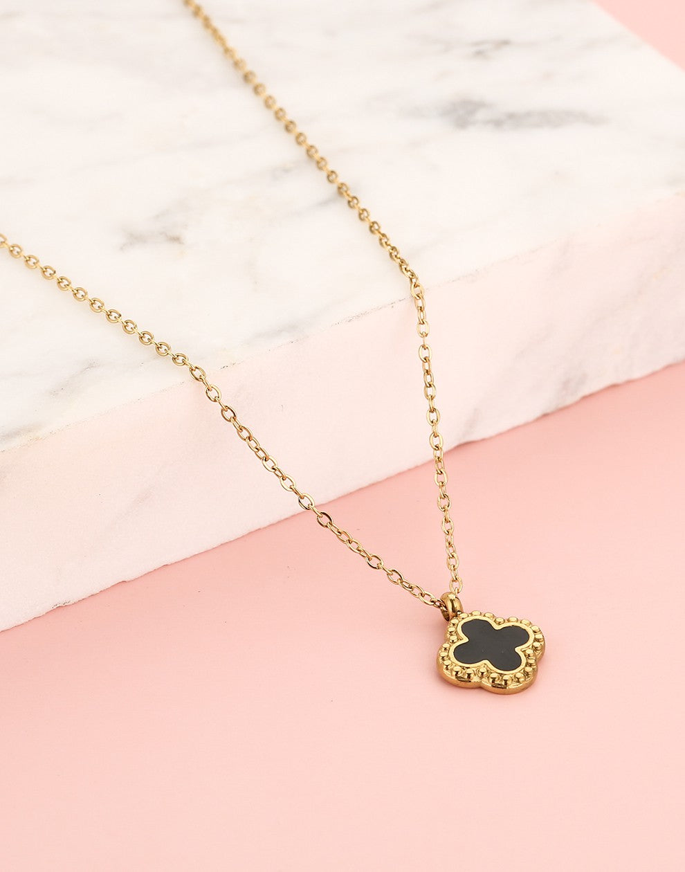 Ketting klaver zwart