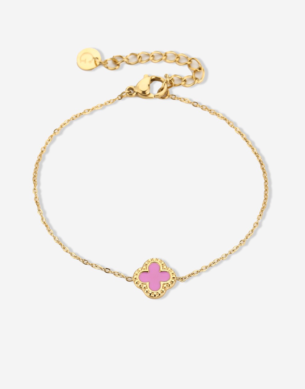 Armband klaver roze