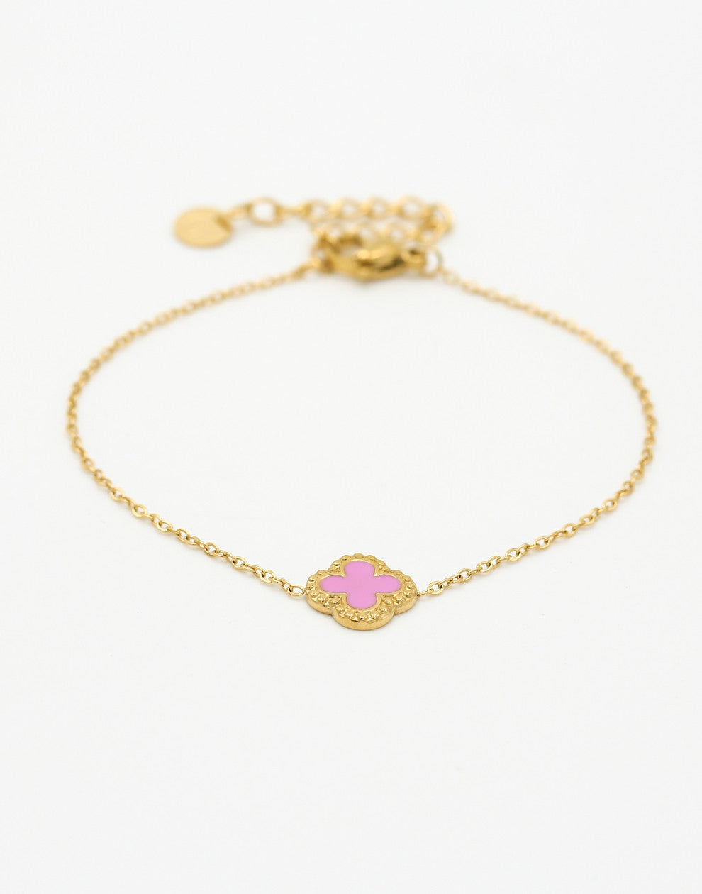 Armband klaver roze