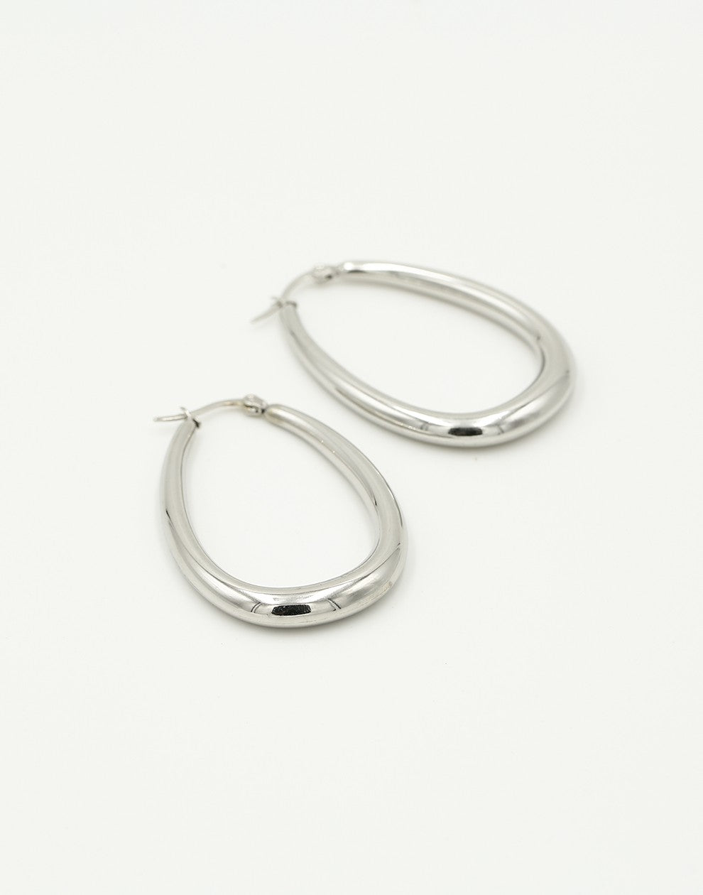 Oorringen hoops ovaal zilverkleurig