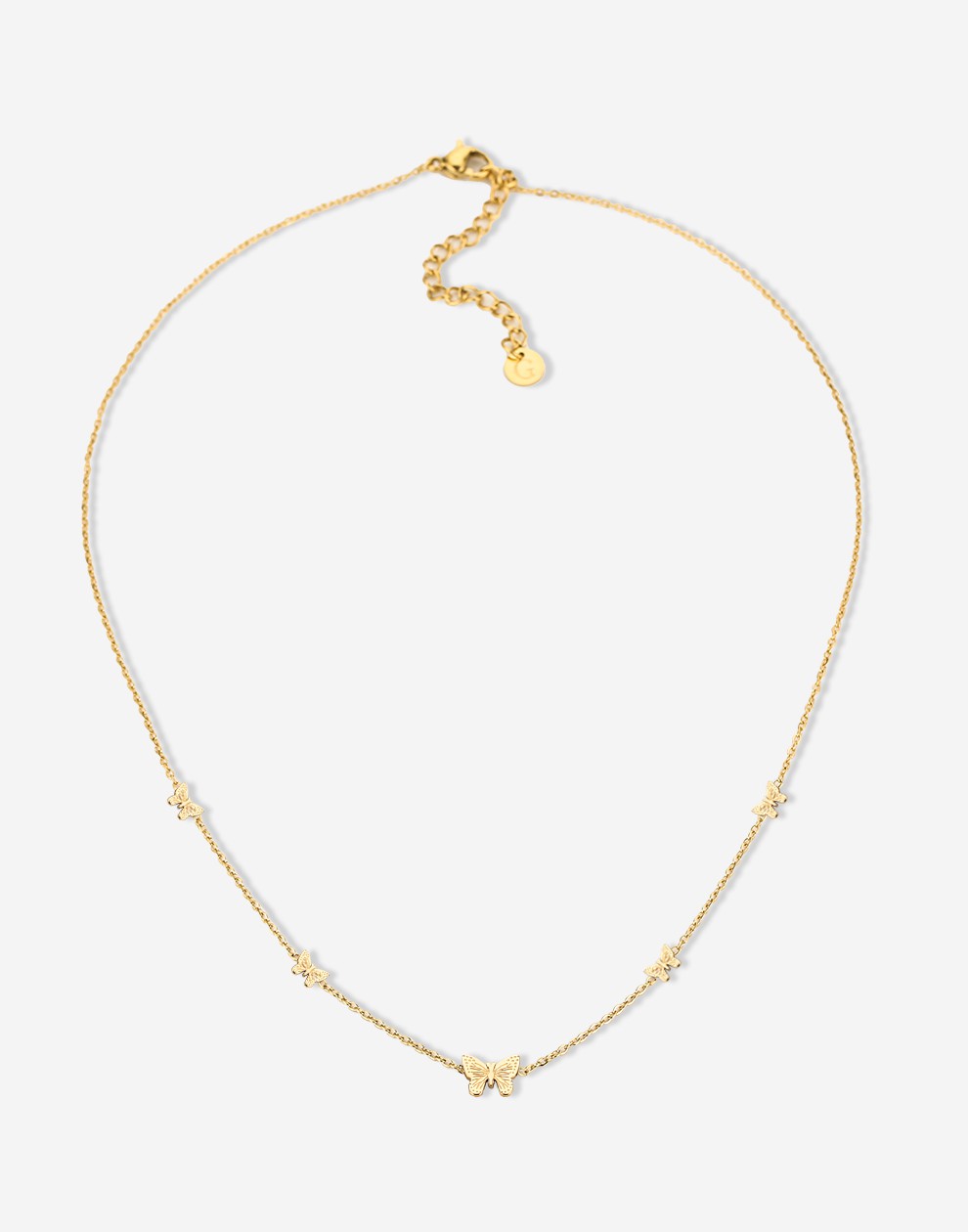 Gold-colored butterfly necklace