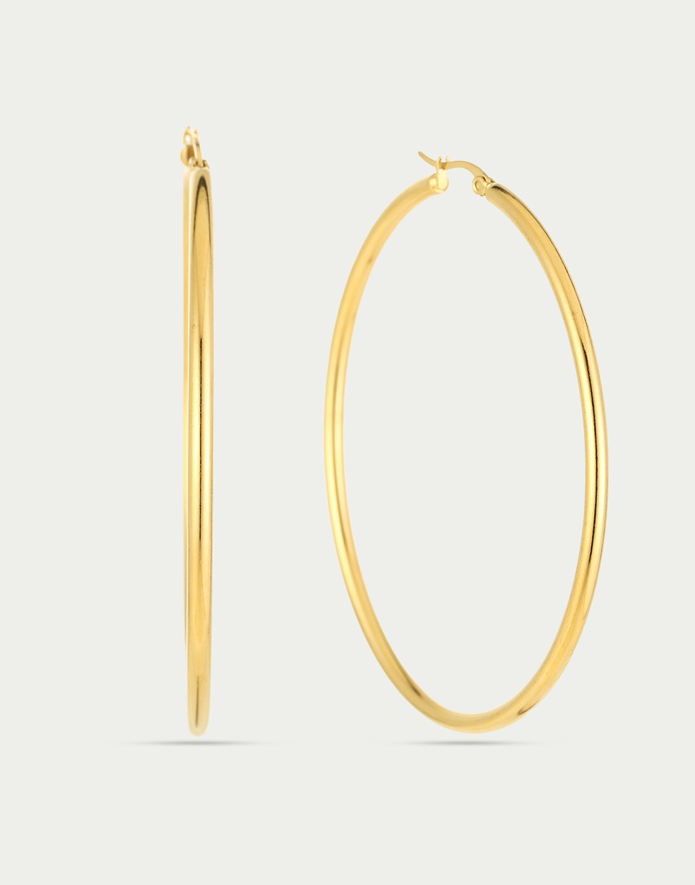 Oorringen hoops goudkleurig 65mm