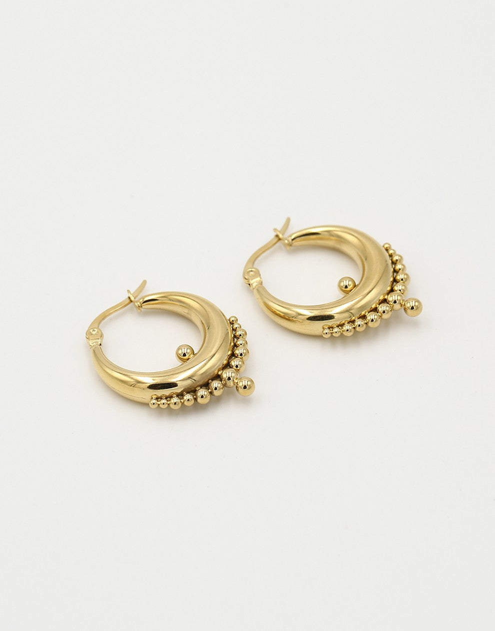 Balinese ball earrings, gold-colored