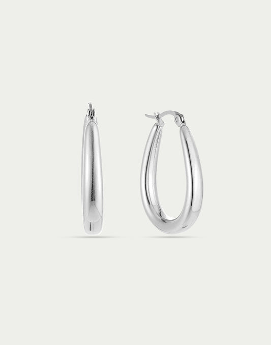 Oval hoops silver colored