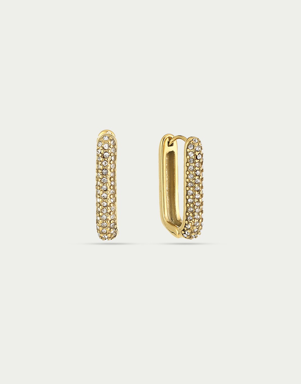 hoops oval stones gold-colored