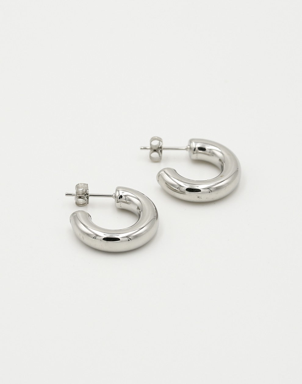Basic silver-colored earrings