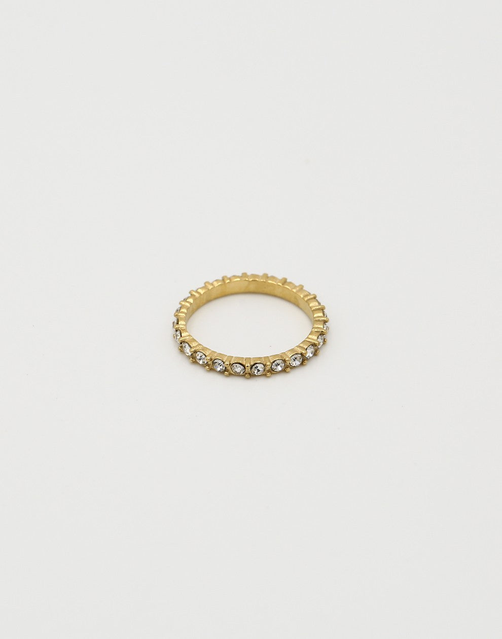Ring met kristal steentjes 2mm