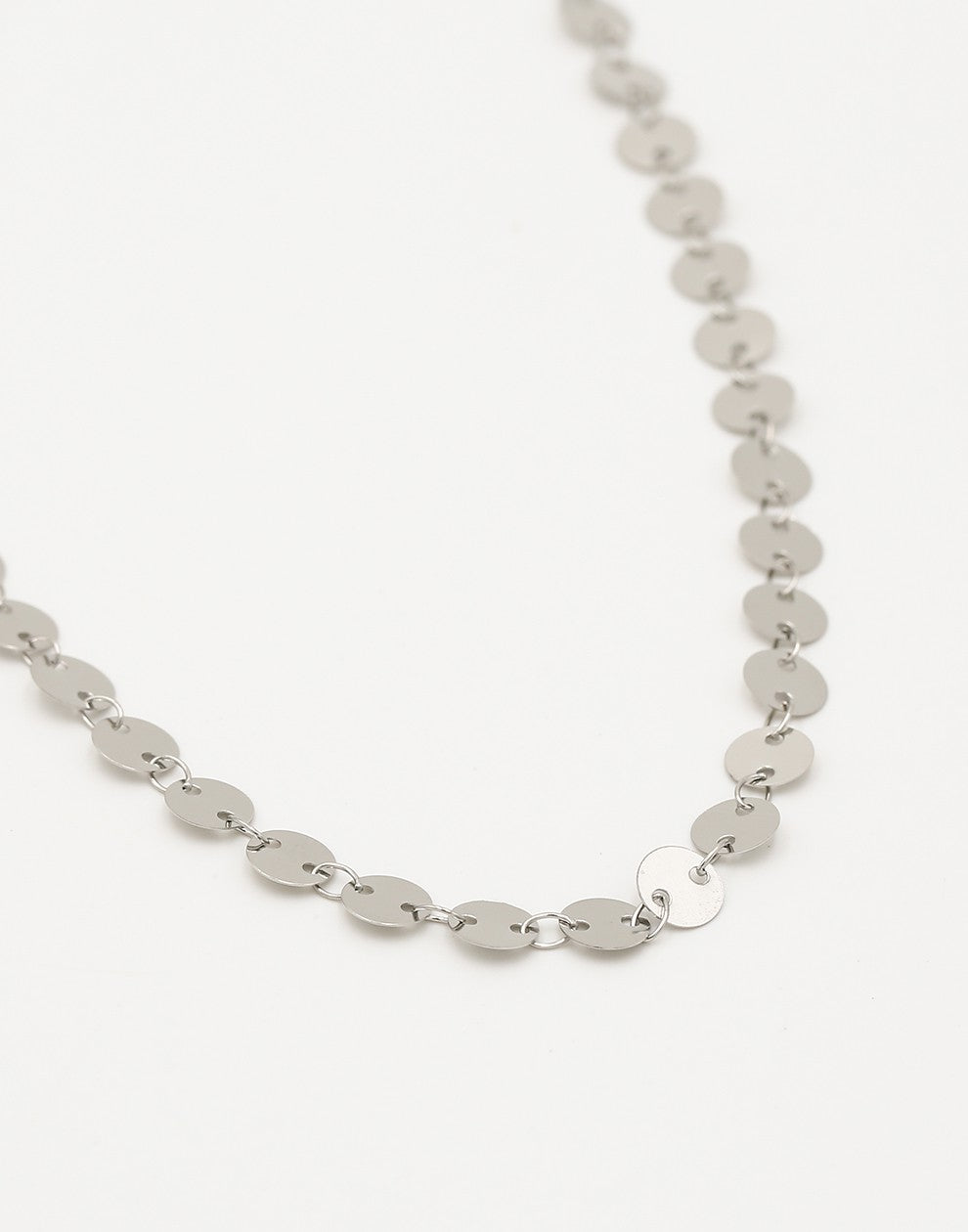 munt pailletten ketting zilverkleurig