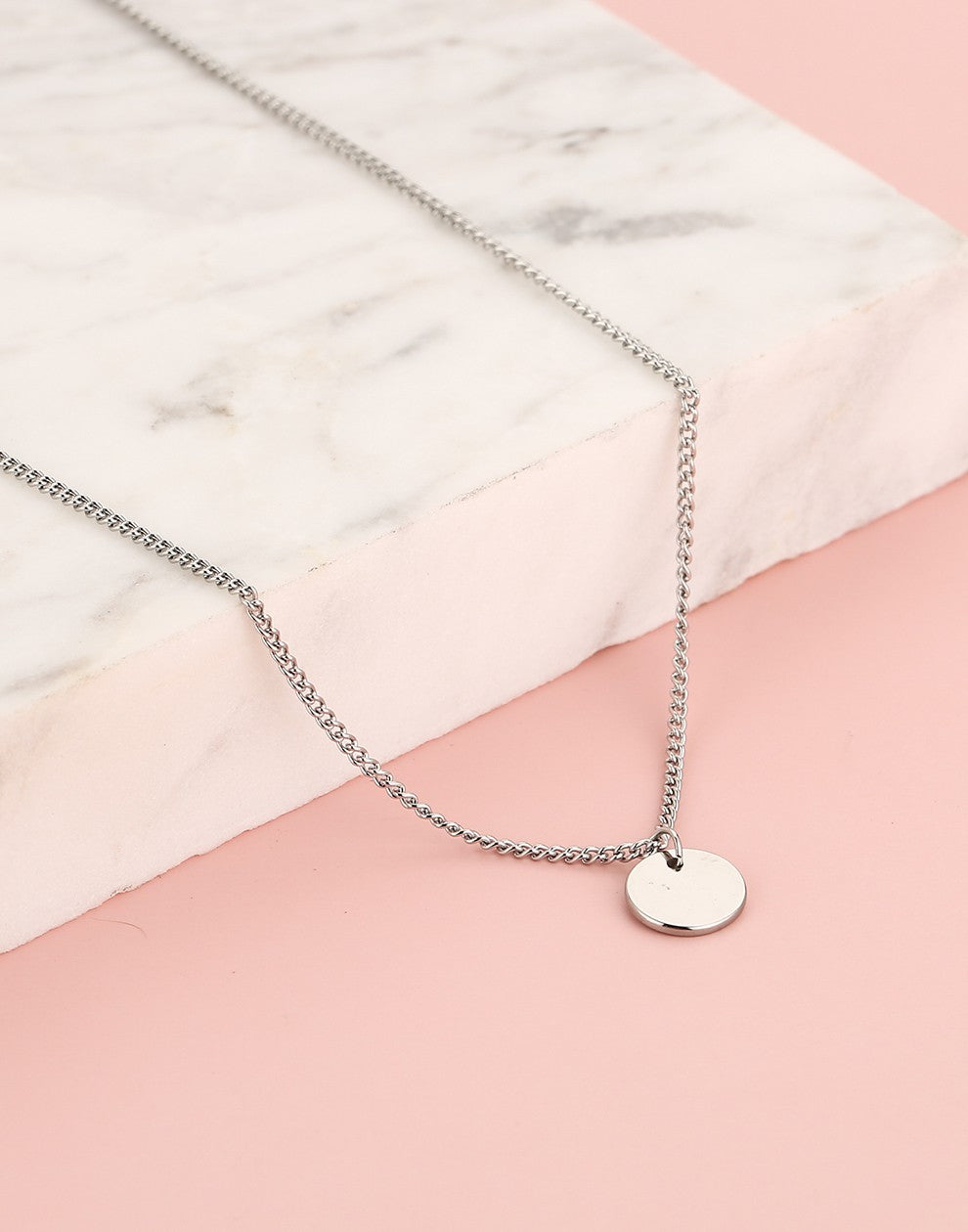 ketting met munt zilverkleurig 45cm