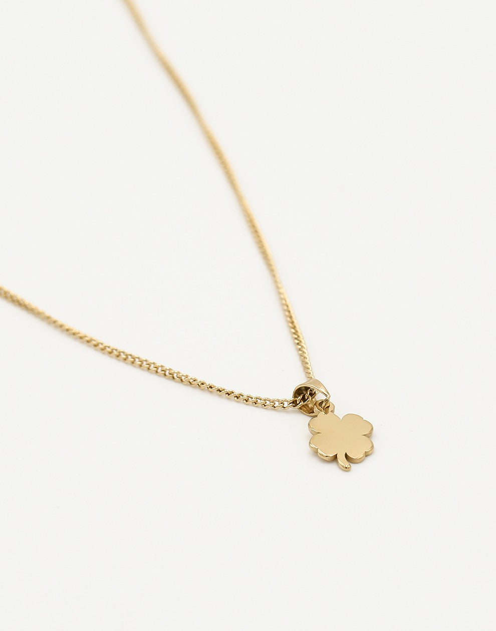 Long necklace clover gold-colored 45cm