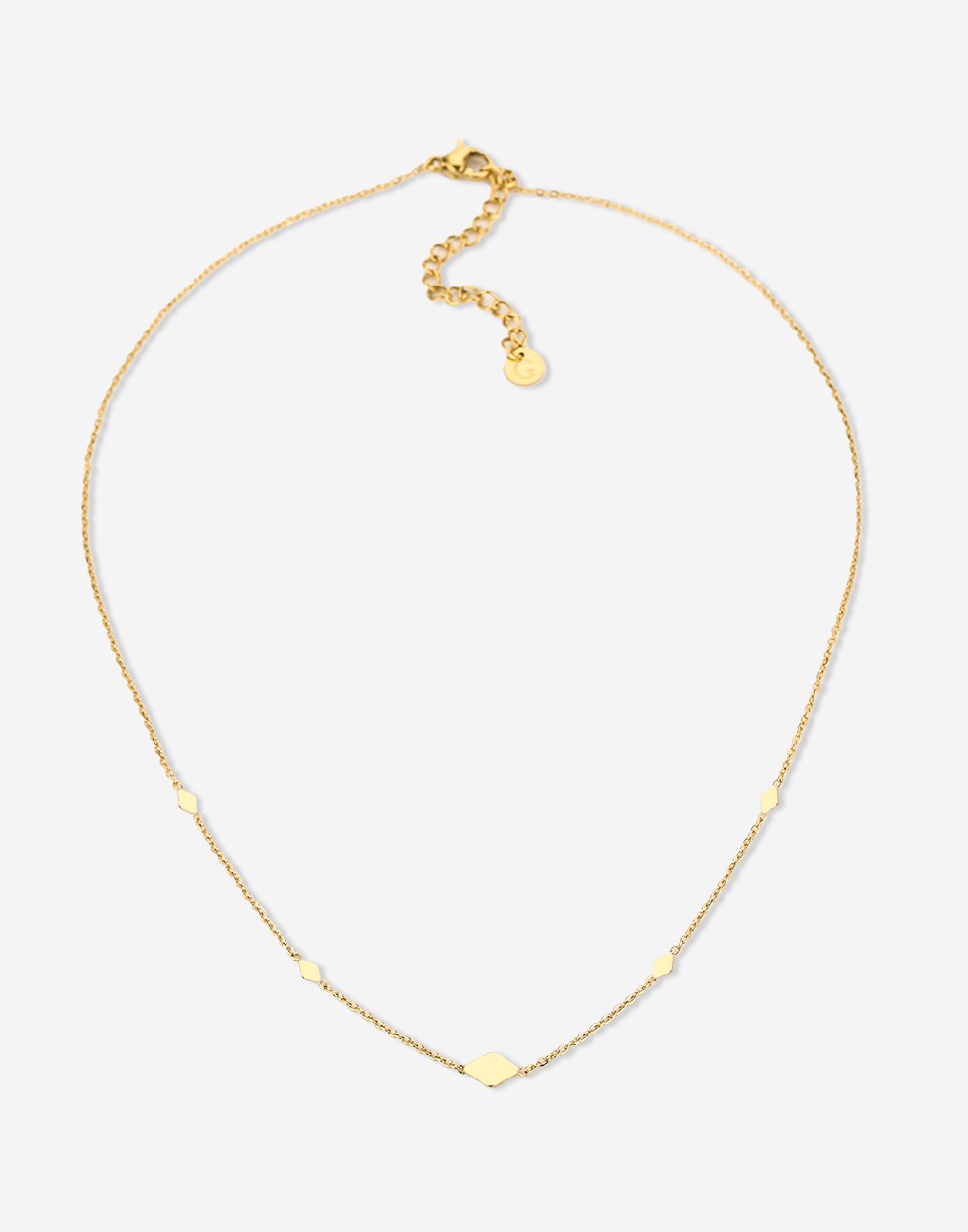 gold-colored diamond necklace