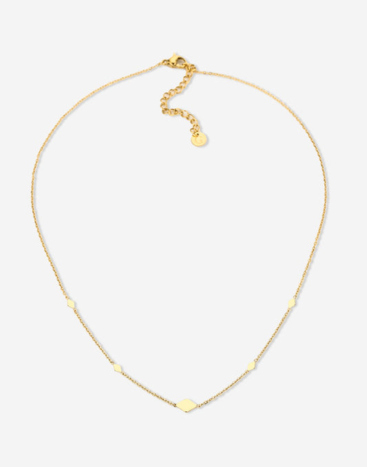 gold-colored diamond necklace