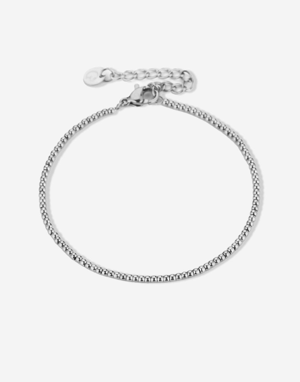 bracelet with mini silver-colored beads