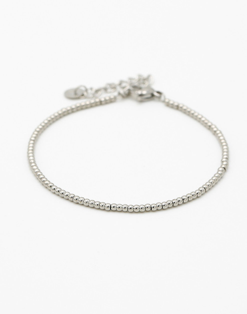 bracelet with mini silver-colored beads