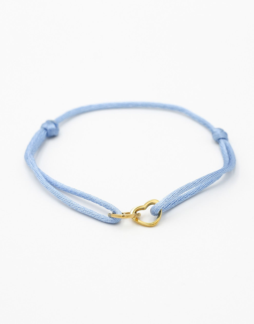 bracelet double hearts blue gold-colored
