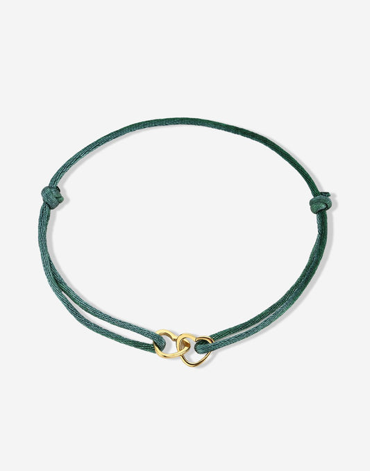 bracelet double hearts green gold-colored