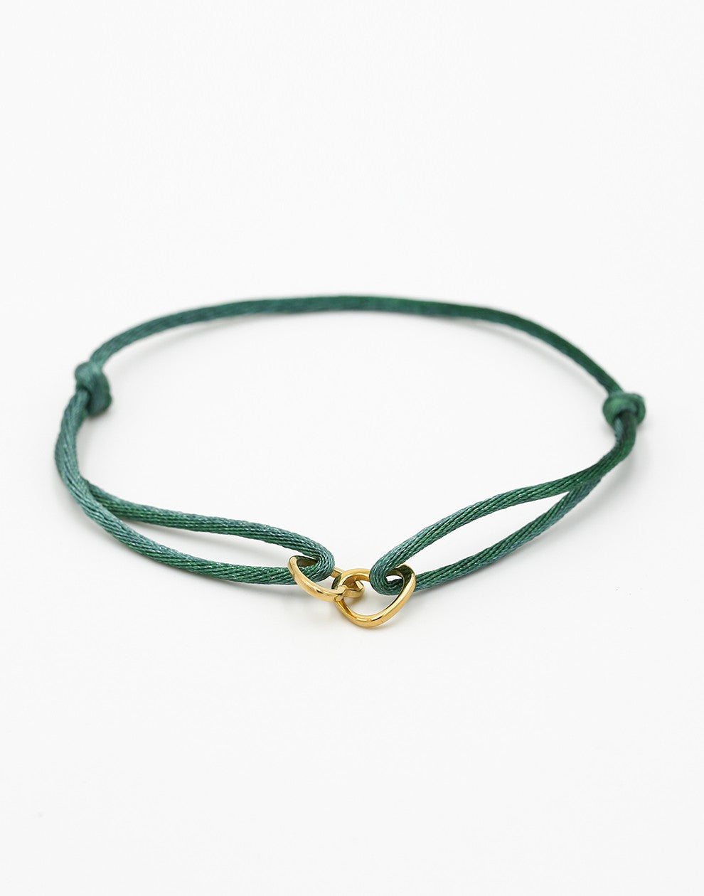 bracelet double hearts green gold-colored