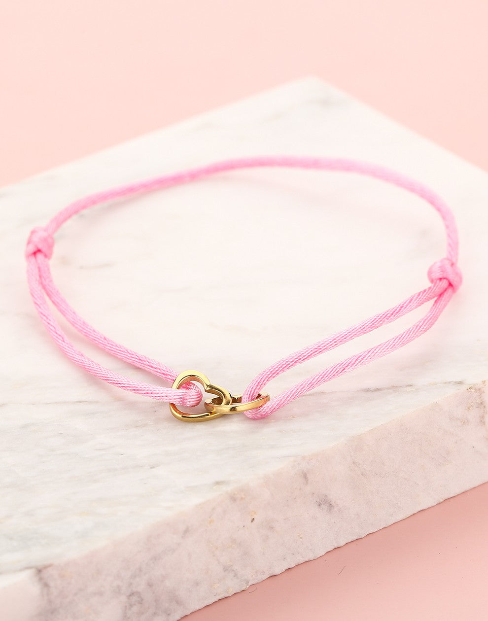 bracelet double hearts rose gold-colored
