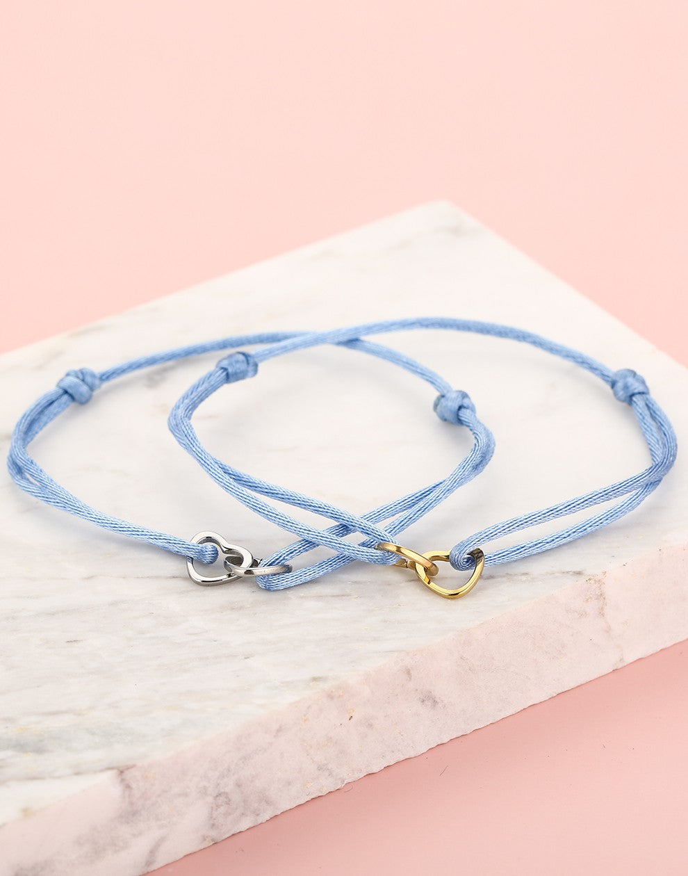vriendschaps sieraden armbandjes hartjes blauw