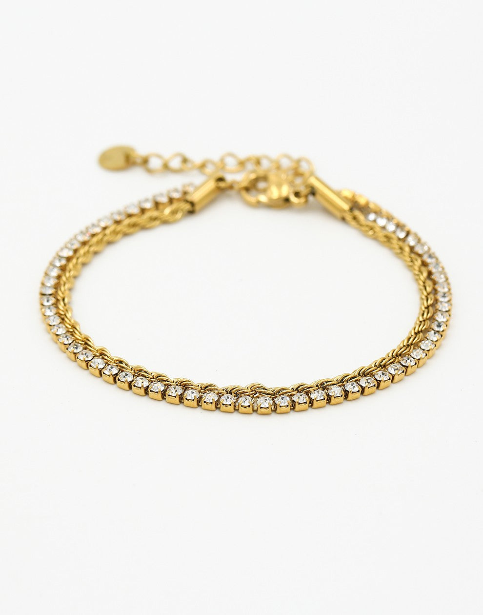 armband tennis gedraaide schakel goudkleurig