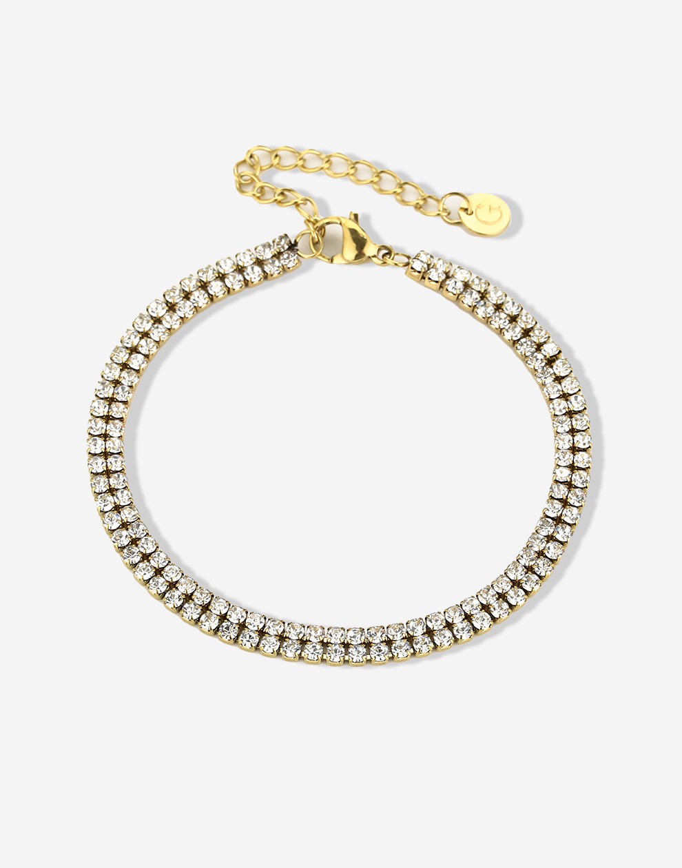 Tennis armband dubbel goudkleurig