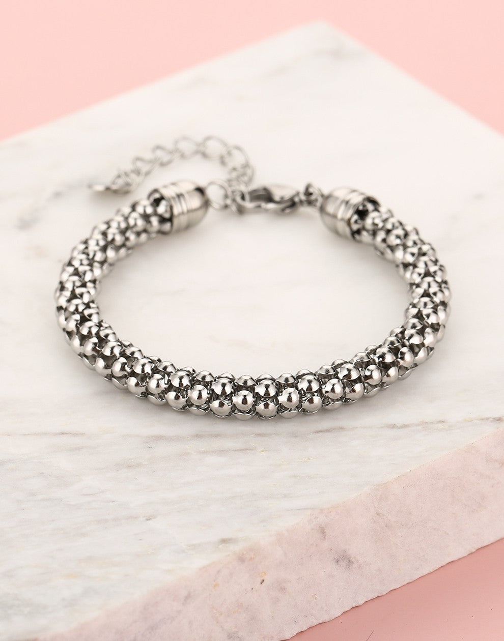Armband cobra schakel zilverkleurig