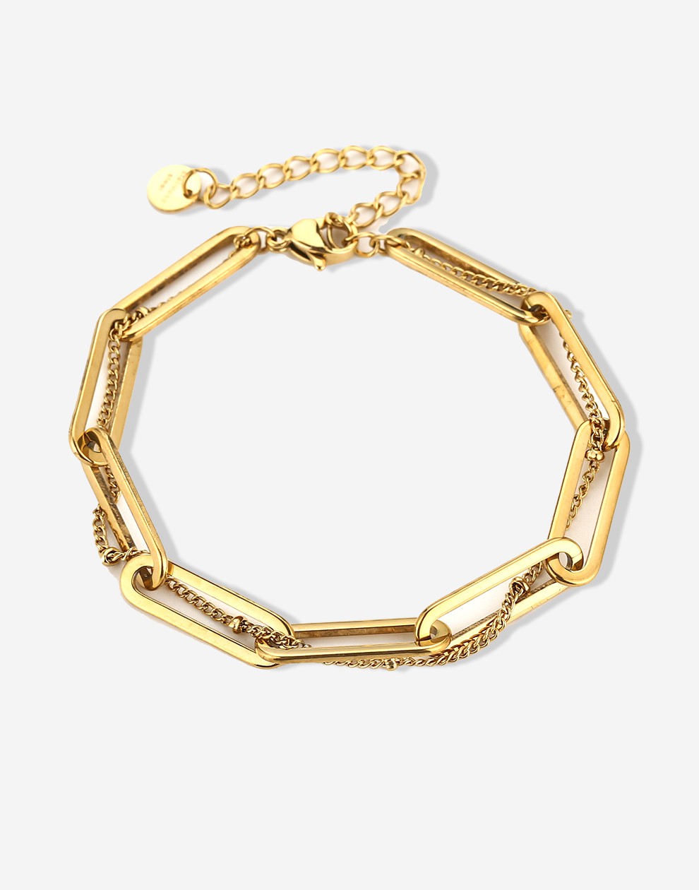 Schakelarmband gevlochten goudkleurig