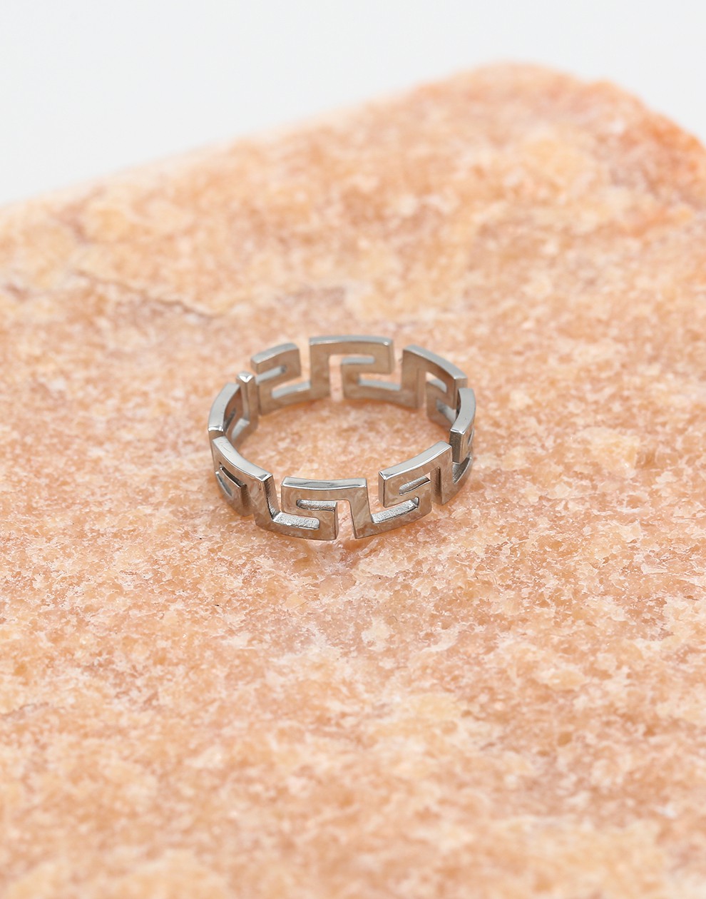 Ring Z patroon zilverkleurig