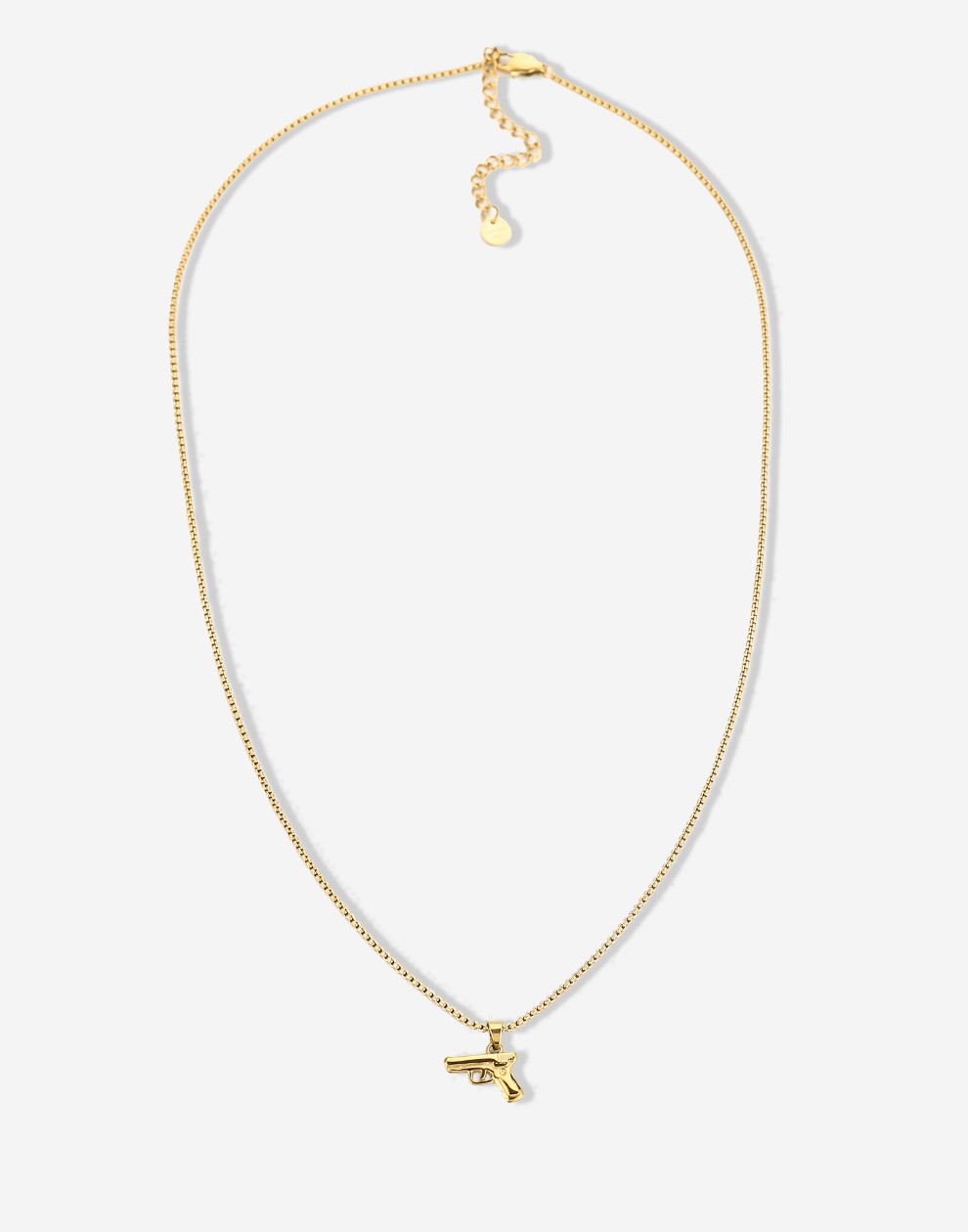 Pistool ketting goudkleurig
