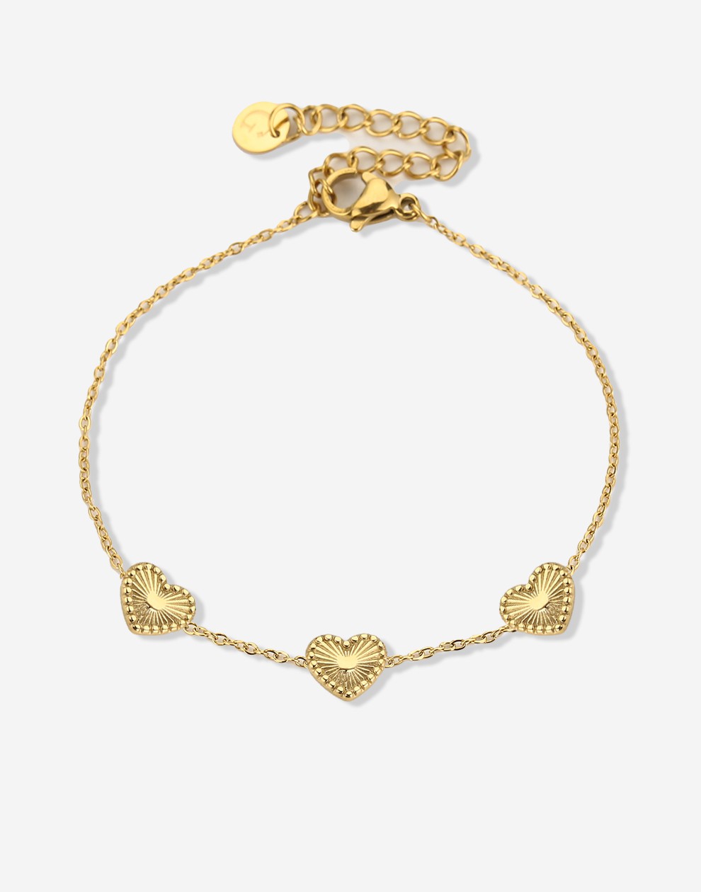 armband vintage hartjes goudkleurig