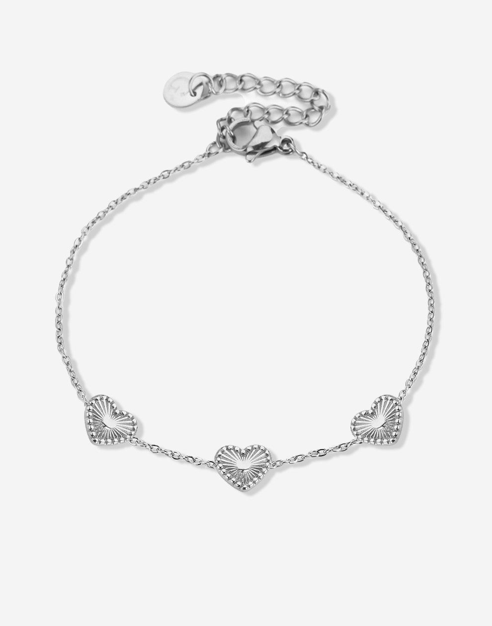 armband vintage hartjes zilverkleurig