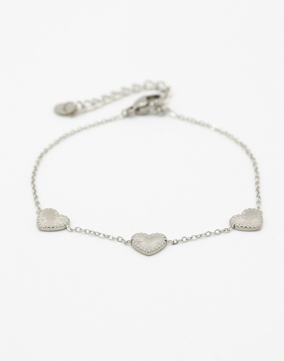 armband vintage hartjes zilverkleurig