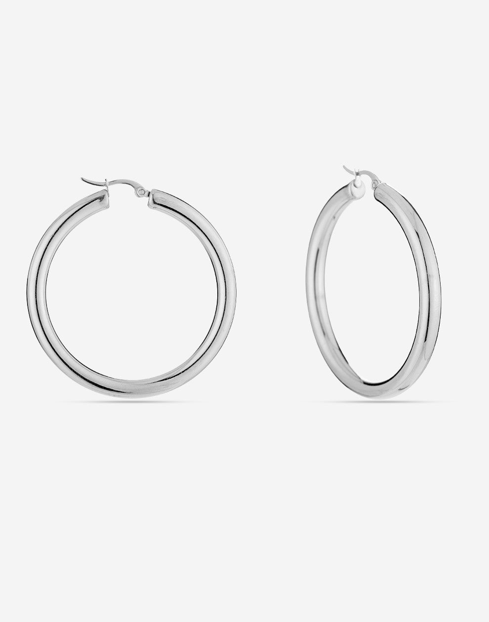 Chunky hoops 40mm zilverkleurig